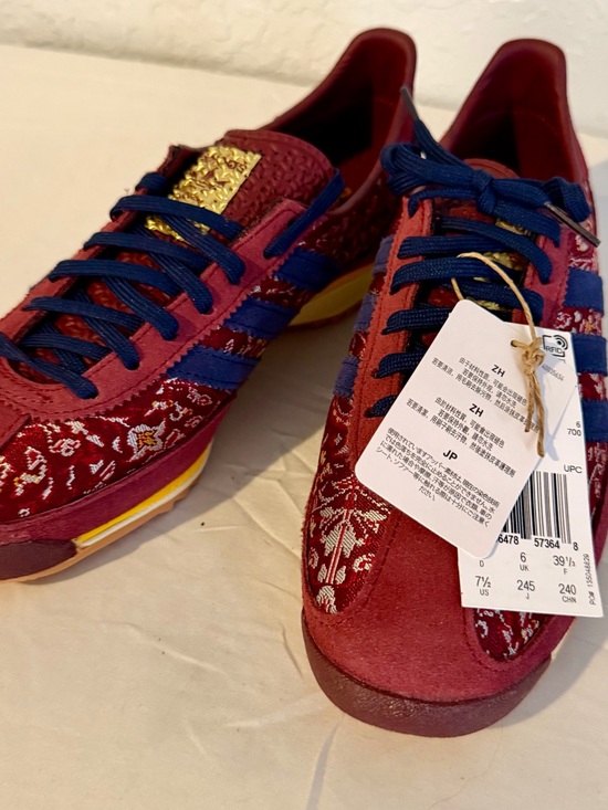 adidas Shoes - Women's Burgundy Floral Lace-Up Sneakers with Navy Accents